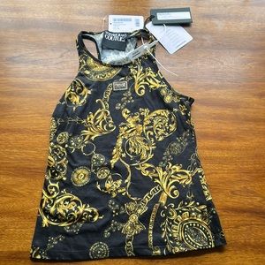 NWT VERSACE JEANS COUTURE Baroque Tank Top Sz 40/S